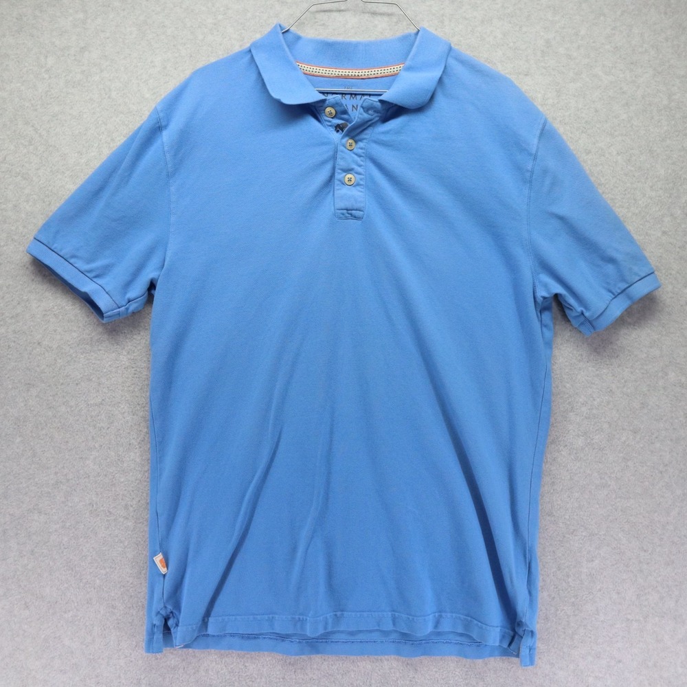 Normal Brand Polo Shirt Mens Large Casual Golf Stretch Flex Blue Short‎ Sleeve